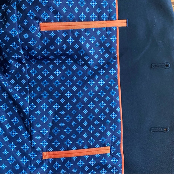 NWT TALLIA Solid Wool Blend Sport Coat in Navy Blue - Picture 7 of 10